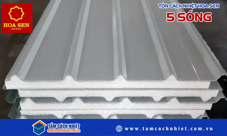 Tôn cách nhiệt hoa sen 5 sóng