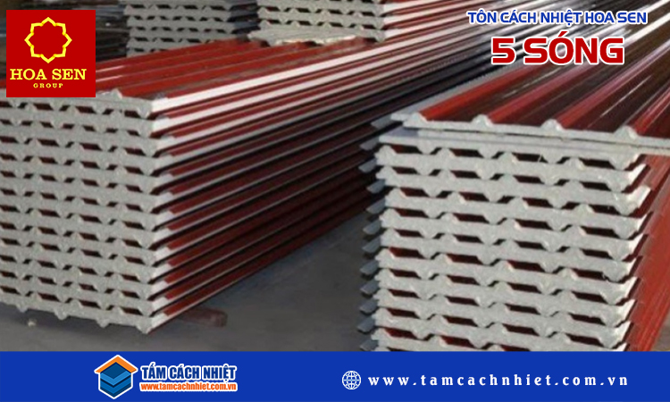 Tôn cách nhiệt hoa sen 5 sóng