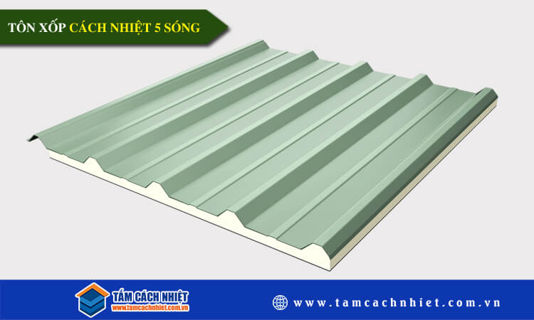 Tôn xốp cách nhiêt 5 sóng 