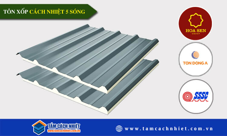Tôn xốp cách nhiêt 5 sóng 